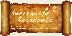 Anastasija Kosanović vizit kartica